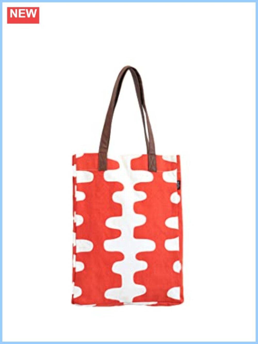 Recycled Canvas Market Tote Bag Vegan Leather Handles Reusable